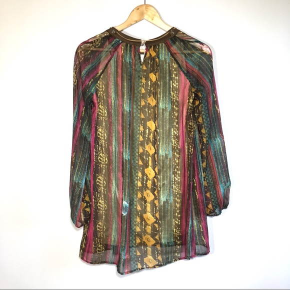 Luna Long Sleeved Boho Patterned Minidress - Picture 8 of 8